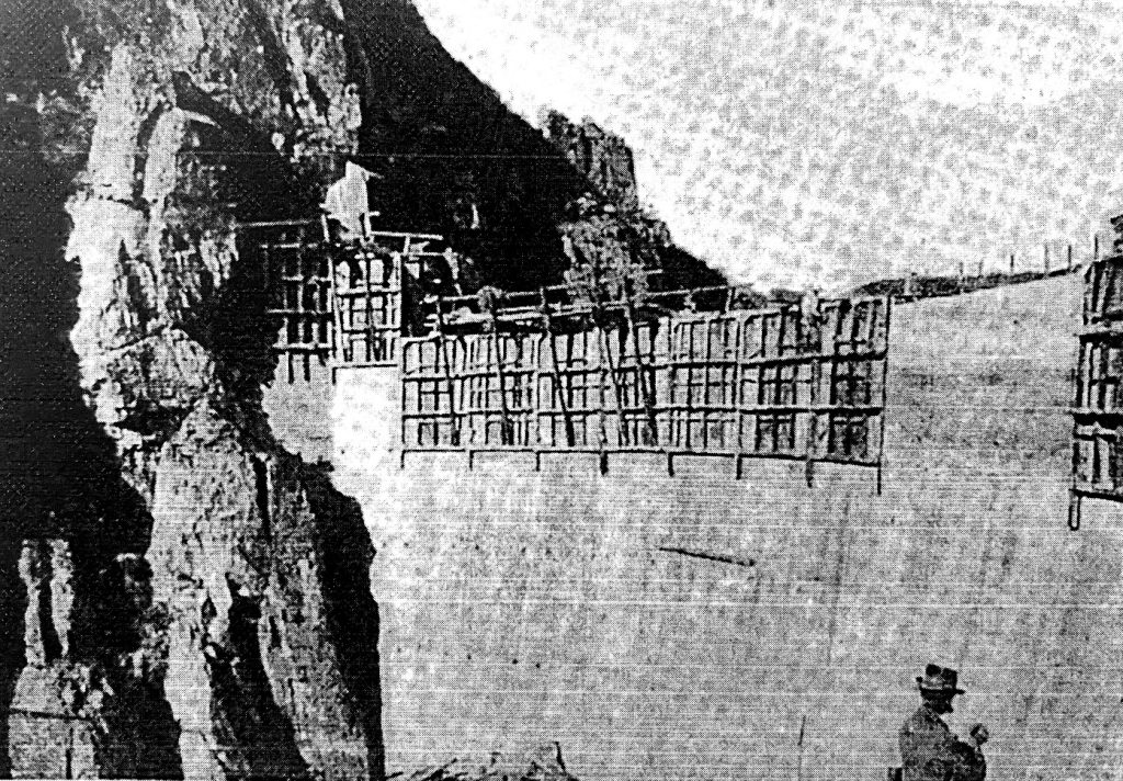 Construcción de la presa El Huacal en 1911